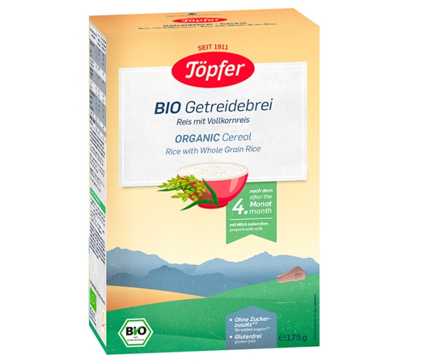 Cereal Orgánico Instantáneo de Arroz Integral. 175 gr.