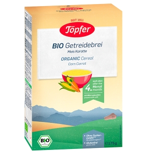 Cereal Orgánico Instantáneo de Maíz con Zanahoria. 175 gr.